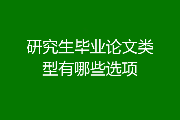 研究生毕业论文类型有哪些选项