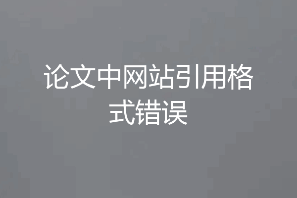 论文中网站引用格式错误