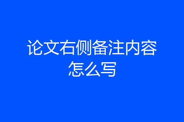 论文右侧备注内容怎么写