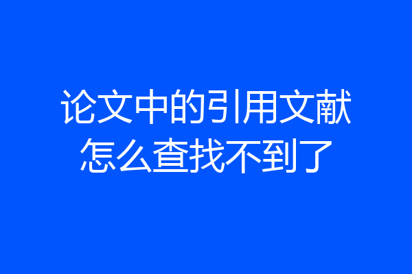 论文中的引用文献怎么查找不到了