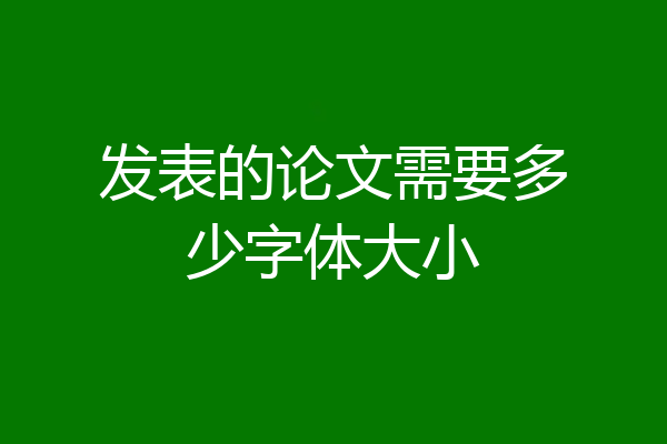 发表的论文需要多少字体大小