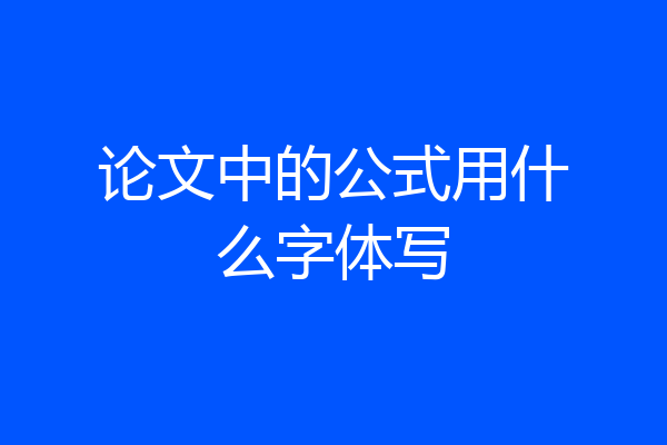论文中的公式用什么字体写