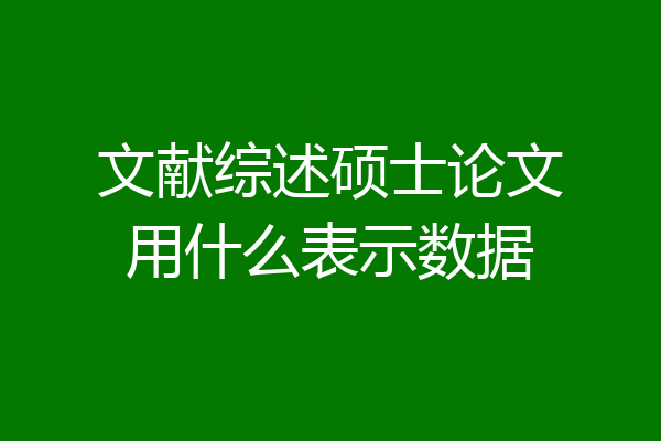 文献综述硕士论文用什么表示数据