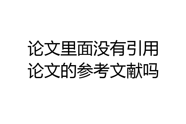 论文里面没有引用论文的参考文献吗