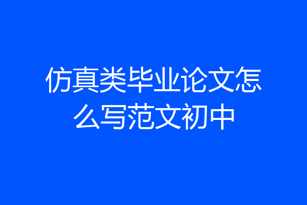 仿真类毕业论文怎么写范文初中