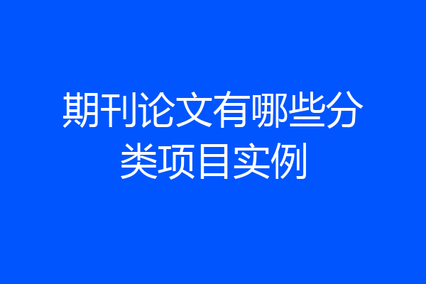 期刊论文有哪些分类项目实例