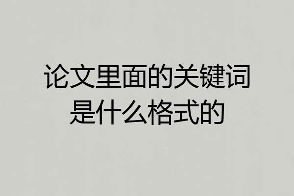 论文里面的关键词是什么格式的