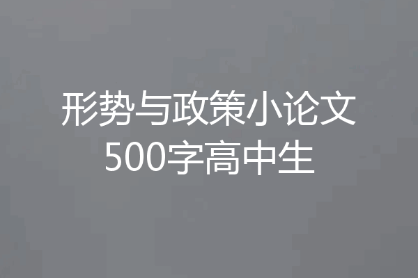 形势与政策小论文500字高中生