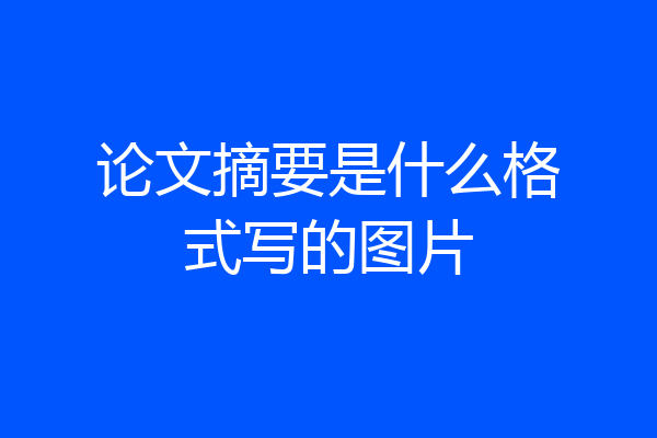 论文摘要是什么格式写的图片