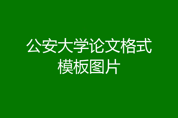 公安大学论文格式模板图片