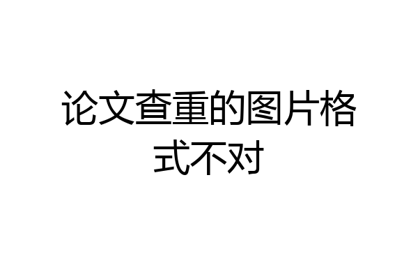 论文查重的图片格式不对