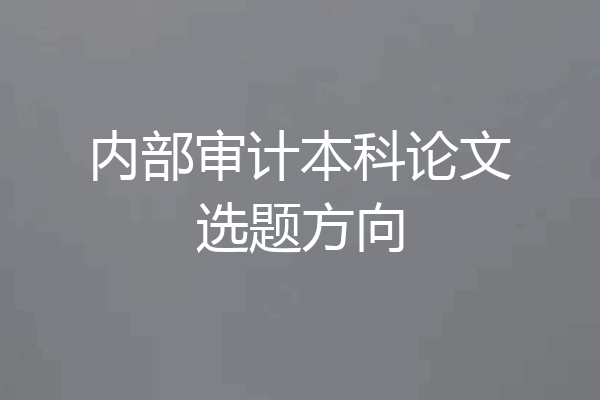 内部审计本科论文选题方向