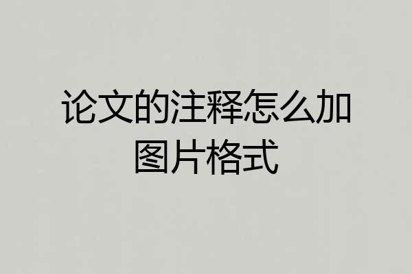 论文的注释怎么加图片格式