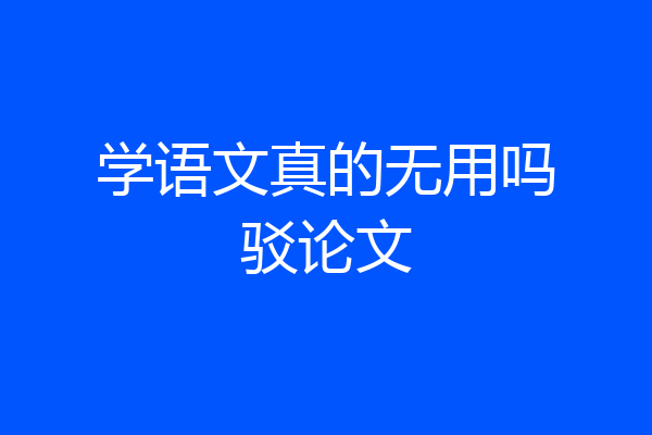 学语文真的无用吗驳论文