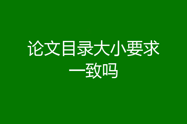 论文目录大小要求一致吗