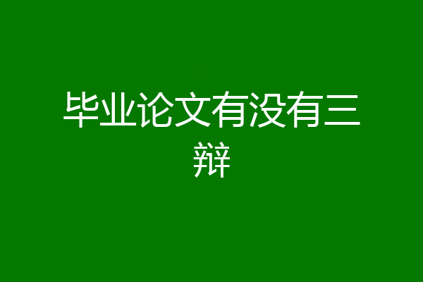 毕业论文有没有三辩