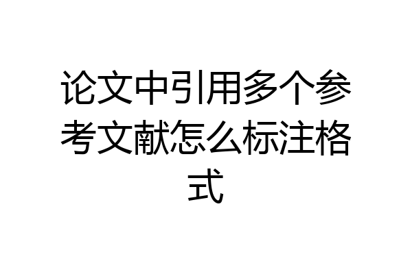 论文中引用多个参考文献怎么标注格式