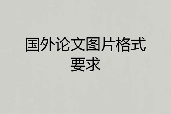 国外论文图片格式要求
