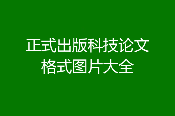 正式出版科技论文格式图片大全