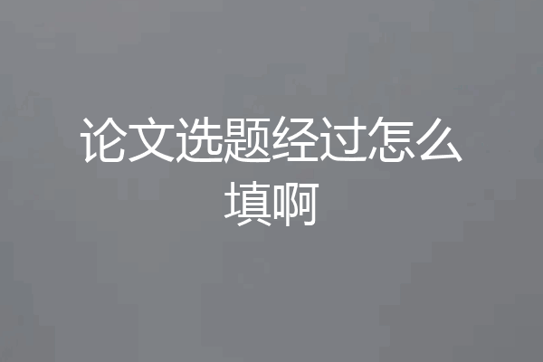 论文选题经过怎么填啊
