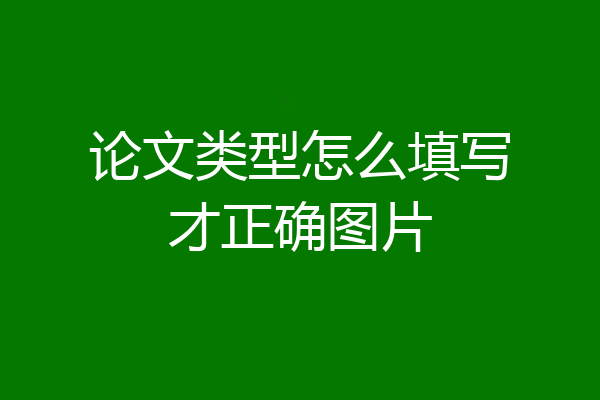 论文类型怎么填写才正确图片