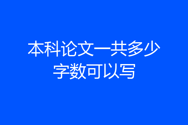 本科论文一共多少字数可以写