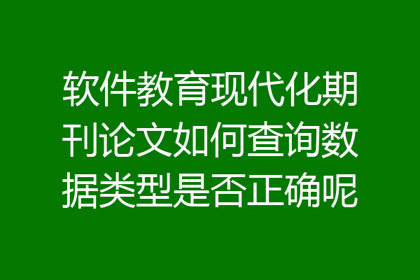 软件教育现代化期刊论文如何查询数据类型是否正确呢