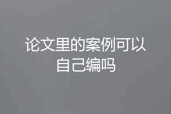 论文里的案例可以自己编吗