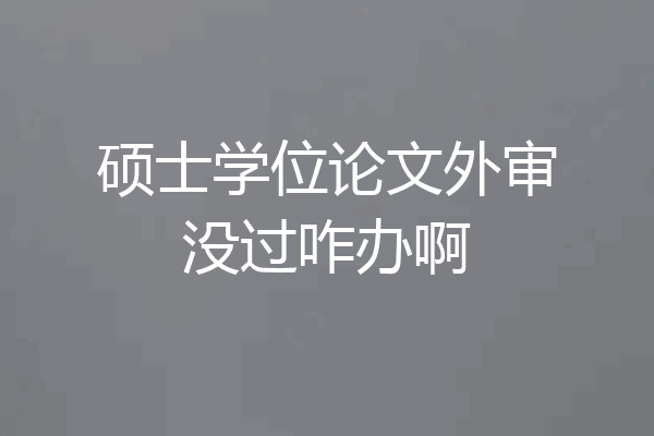 硕士学位论文外审没过咋办啊