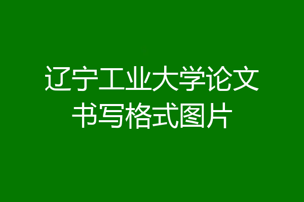 辽宁工业大学论文书写格式图片