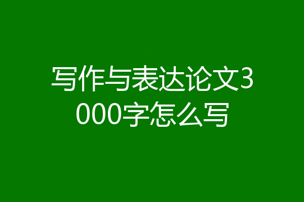 写作与表达论文3000字怎么写