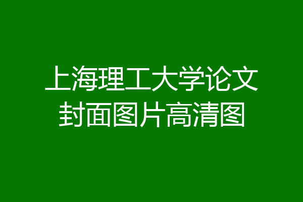 上海理工大学论文封面图片高清图