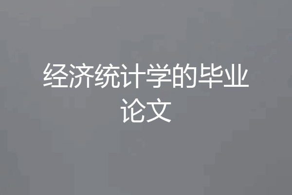 经济统计学的毕业论文
