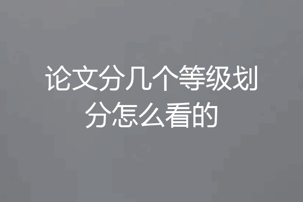论文分几个等级划分怎么看的