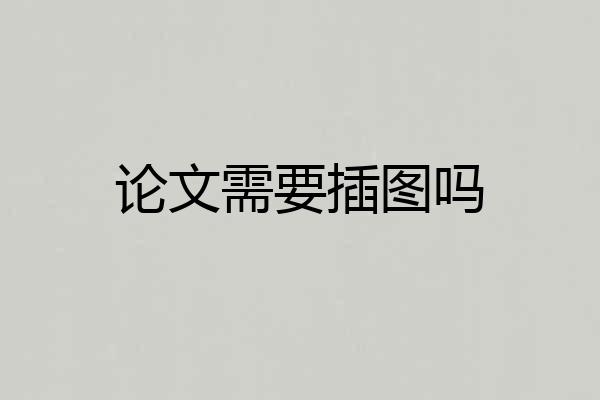 论文需要插图吗