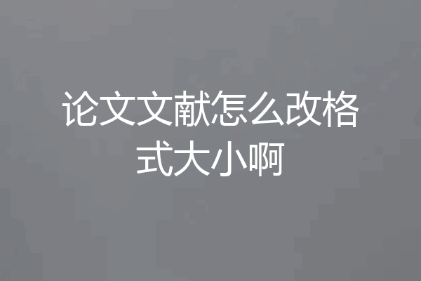 论文文献怎么改格式大小啊