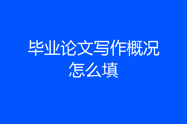 毕业论文写作概况怎么填