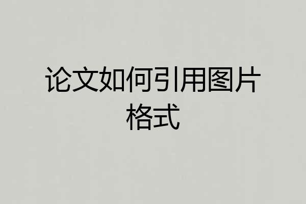 论文如何引用图片格式