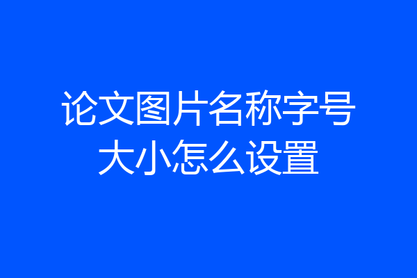 论文图片名称字号大小怎么设置