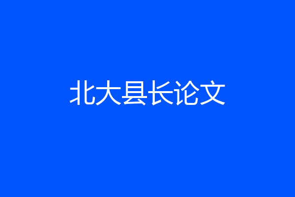 北大县长论文