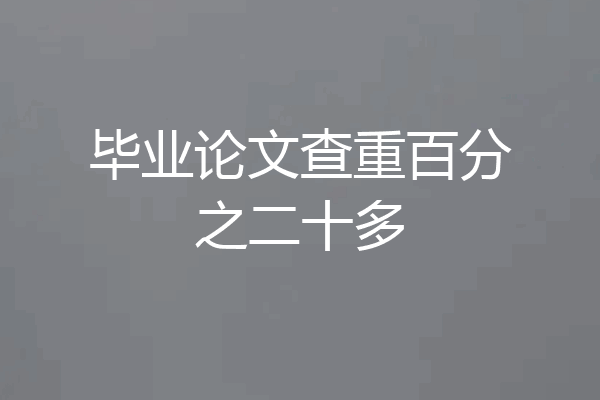 毕业论文查重百分之二十多