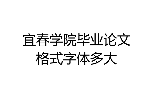 宜春学院毕业论文格式字体多大