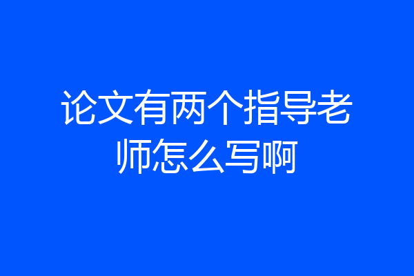 论文有两个指导老师怎么写啊