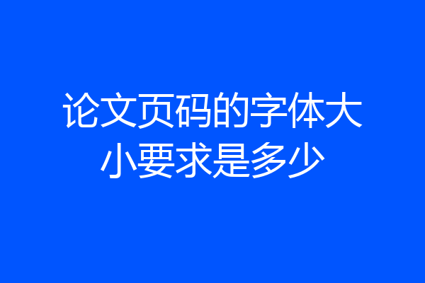 论文页码的字体大小要求是多少
