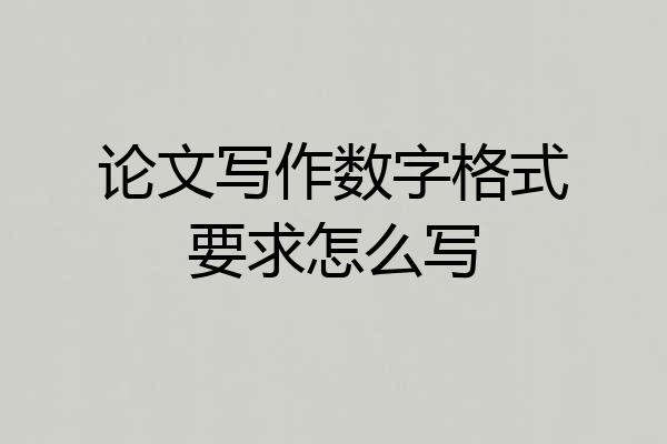 论文写作数字格式要求怎么写