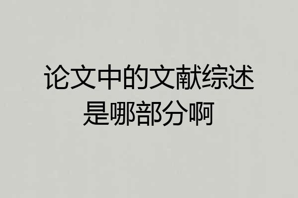 论文中的文献综述是哪部分啊
