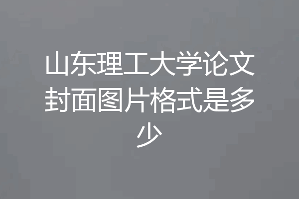 山东理工大学论文封面图片格式是多少