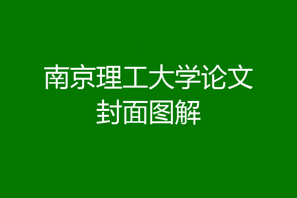 南京理工大学论文封面图解