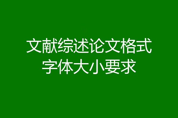 文献综述论文格式字体大小要求