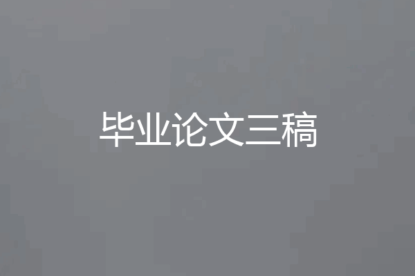 毕业论文三稿